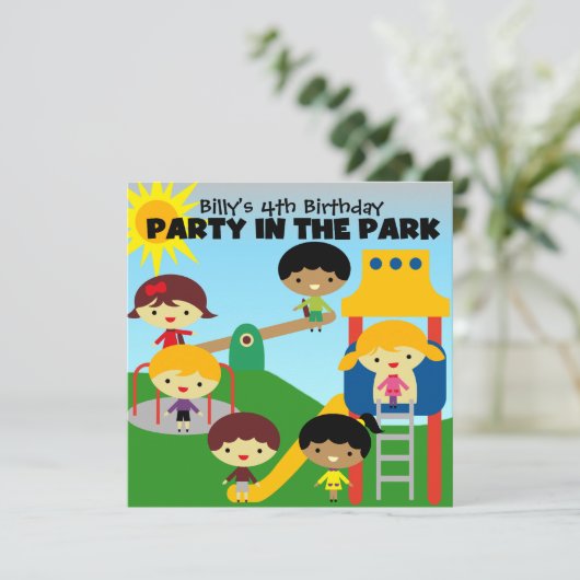 Brunette Boy Party dans le Invitation du parc (Debout devant)