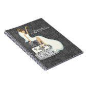 Brunette Bride op Wedding Cake Notitieboek (Rechterzijde)