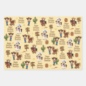 Brunette Cowgirl Specialized Wrapping Paper Sheet (Voorkant)