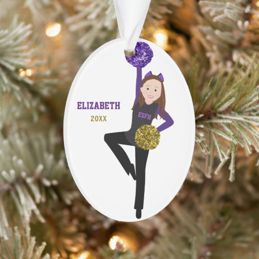 Brunette DanceLine Black & Paars Ornament (Boom)