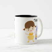 Brunette Dancer Tweekleurige Koffiemok (Voorkant rechts)