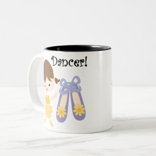 Brunette Dancer Tweekleurige Koffiemok (Voorkant links)