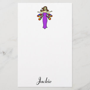 Brunette Dragonfly Fairy Briefpapier