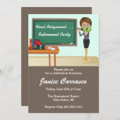 Brunette Enseignant Retraite Invitation (Devant / Derrière)