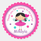 Brunette Fairy Princess Sticker d'anniversaire (Devant)
