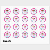 Brunette Fairy Prinses Verjaardag Sticker (Vel)