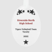 Brunette féminine de volley-ball en rouge et noir (dos)