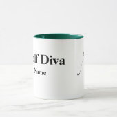Brunette Femme Golfeuse Mug (Centre)