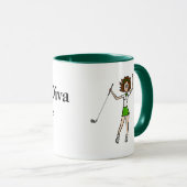 Brunette Femme Golfeuse Mug (Devant droit)