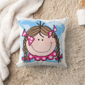 Brunette Fille avec Coussin de tresses (Couverture)