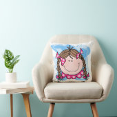 Brunette Fille avec Coussin de tresses (Chaise)