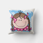 Brunette Fille avec Coussin de tresses (Verso)