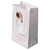 Brunette First Communion Girl Petit sac cadeau (Dos Angle)