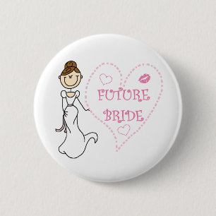 Brunette Future Bride Ronde Button 5,7 Cm