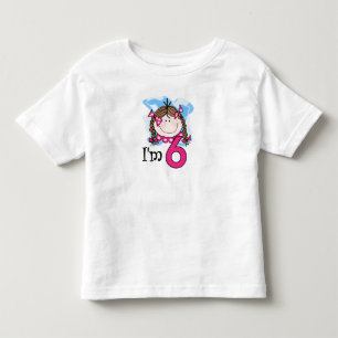 Brunette Girl Ik ben zes Kinder Shirts