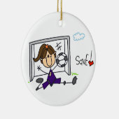 Brunette Girl Soccer Goal Keeper Ornament (Rechts)