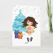 Brunette Irish Dancer Winter Kerstfeestdag Kaart (Achterkant)