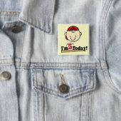 Brunette Jongen Honkbal 5e Verjaardag Vierkante Button 5,1 Cm (In situ)