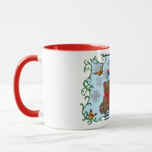 Brunette Kerst Present Fairy Mok (Links)