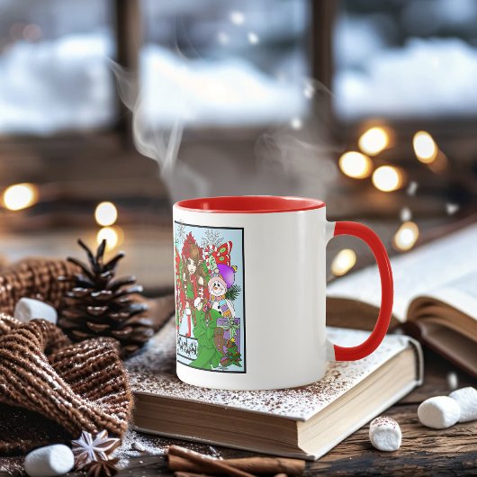Brunette Kerst Present Fairy Mok