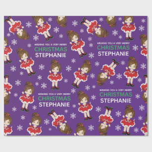 Brunette Kerstdaner Cadeaupapier