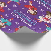 Brunette Kerstmis Ballerina Cadeaupapier (Hoek)