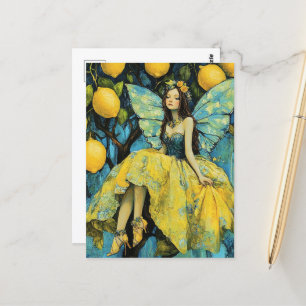 Brunette Lemon Tree Fairy Briefkaart
