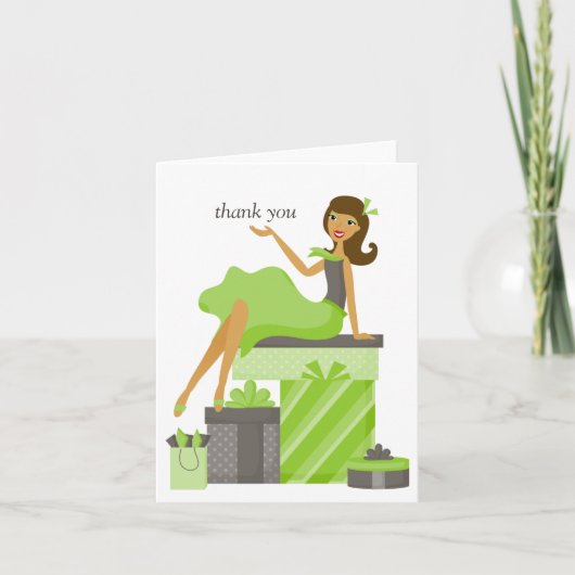 Brunette Meisje Dank u Notities (Voorkant)