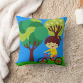 Brunette Meisje op Fiets Kussen (Deken)