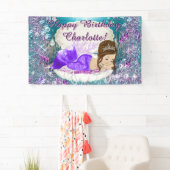 Brunette Mermaid Bannière de fête d'anniversaire (En situation)