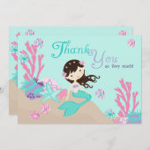 Brunette Mermaid Bedankt (Voorkant / Achterkant)