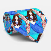 brunette mermaid bleu cravate (Roulé)