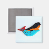 brunette mermaid magnet magneet (Voorkant / Achterkant)