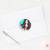 brunette mermaid sticker (Envelop)