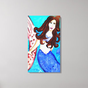 brunette mermaid toile enveloppée