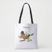 Brunette Mermaid with Starfish Canvas tas (Voorkant)