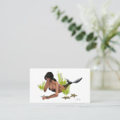 Brunette Mermaid with Starfish Visitekaartje (Staand voorkant)