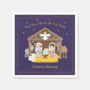 Brunette Natitivity Paper Napkin Servet