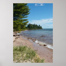 Brunette Park Kustlijn — Lake Superior, Michigan Poster