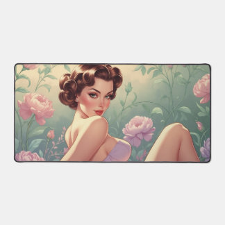 Brunette Pin-Up Fleurs Pastel