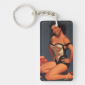 Brunette pin-up sleutelhanger (Voorkant)