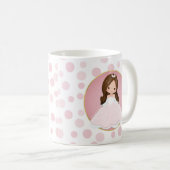 Brunette Pink Princess Koffiemok (Voorkant rechts)