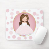 Brunette Pink Princess Muismat (Met muis)