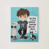 Brunette Powerful and Brave Boy Jigzaag Puzzle Legpuzzel (Verticaal)