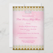 Brunette Princess Baby shower Pink Tutu Gold Kaart (Achterkant)