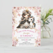 Brunette Princess Unicorn 7e Invitation anniversai (Debout devant)