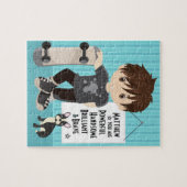 Brunette Puissant et courageux Boy Jigsaw Puzzle (Horizontal)