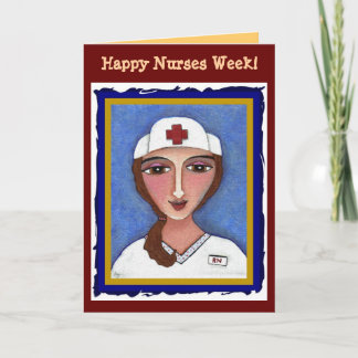 Brunette RN - Happy Nurses Week card (2) Kaart