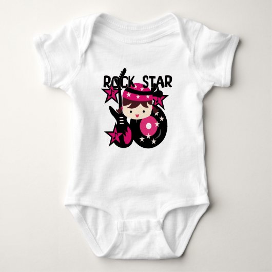 Brunette Rock Star Girl Romper (Voorkant)