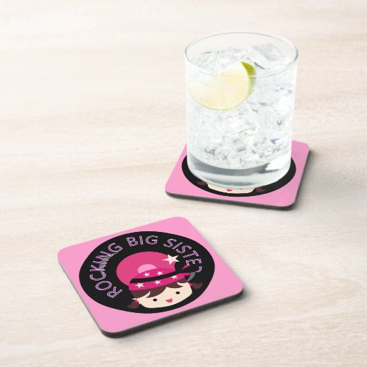 Brunette Rocking Big Sister Bier Onderzetter (Rechterzijde)